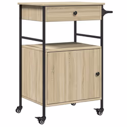 Carrello da Cucina Rovere Sonoma 56x43x89,5cm Legno Multistratocod mxl 90969 - Vista aggiuntiva 2