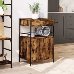 Carrello da Cucina Rovere Fumo 56x43x89,5 cm Legno Multistratocod mxl 114947 - Vista aggiuntiva 3