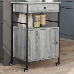 Carrello da Cucina Grigio Sonoma 56x43x89,5cm Legno Multistrato - Vidaxl