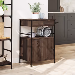 vidaXL Carrello Cucina Rovere Marrone 56x43x89,5 cm Legno Multistrato - Vista aggiuntiva 3