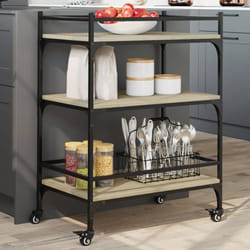 vidaXL Carrello da Cucina Rovere Sonoma 65x40x86,5cm Legno Multistrato