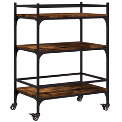 Carrello da Cucina Rovere Fumo 65x40x86,5 cm Legno Multistratocod mxl 117025 - Vista aggiuntiva 2