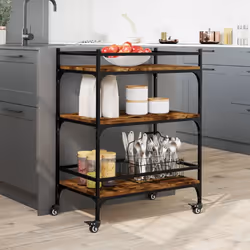 Carrello da Cucina Rovere Fumo 65x40x86,5 cm Legno Multistratocod mxl 117025 - Vista aggiuntiva 3