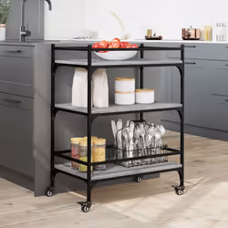 Carrello da Cucina Grigio Sonoma 65x40x86,5cm Legno Multistratocod mxl 90140 - Vista aggiuntiva 3