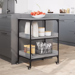 vidaXL Carrello da Cucina Grigio Sonoma 60x41x80,5cm Legno Multistrato - Vista aggiuntiva 3