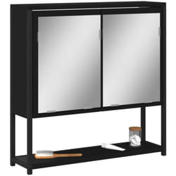 Vidaxl - Mobile da Bagno con Specchio Nero 60x16x60 cm Legno Multistrato