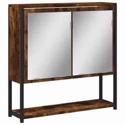 Mobile Bagno Specchio Rovere Fumo 60x16x60 cm Legno Multistratocod mxl 90753 - Vista aggiuntiva 2