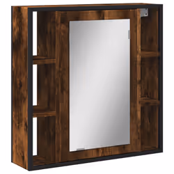 Mobile Bagno Specchio Rovere Fumo 60x16x60 cm Legno Multistratocod mxl 90752 - Vista aggiuntiva 2