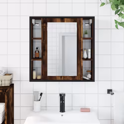Mobile Bagno Specchio Rovere Fumo 60x16x60 cm Legno Multistratocod mxl 90752 - Vista aggiuntiva 3