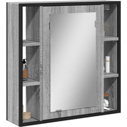 Vidaxl - Mobile Specchio da Bagno Grigio Sonoma 60x16x60 cm Multistrato