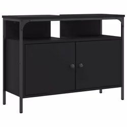 Mobile Lavabo Bagno Nero 80x30x60 cm in Legno Multistratocod mxl 113452 - Vista aggiuntiva 2