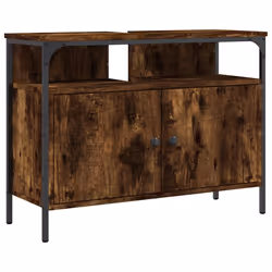 Mobile Lavabo Bagno Rovere Fumo 80x30x60 cm Legno Multistrato cod mxl 113542 - Vista aggiuntiva 2