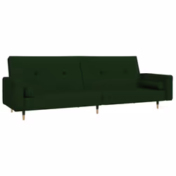Divano Letto a 2 Posti con 2 Cuscini Verde Scuro in Vellutocod mxl 87849 - Vista aggiuntiva 2