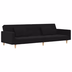 Divano Letto a 2 Posti con 2 Cuscini Nero in Tessutocod mxl 87853 - Vista aggiuntiva 2