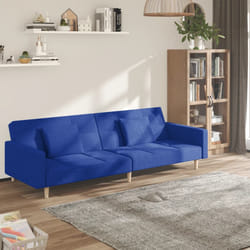 Divano Letto a 2 Posti con 2 Cuscini Blu in Tessutocod mxl 87852