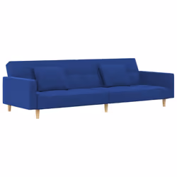 Divano Letto a 2 Posti con 2 Cuscini Blu in Tessutocod mxl 87852 - Vista aggiuntiva 2