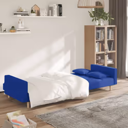 Divano Letto a 2 Posti con 2 Cuscini Blu in Tessutocod mxl 87852 - Vista aggiuntiva 3