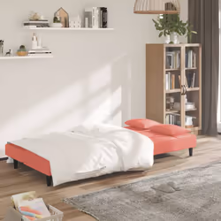 vidaXL Divano Letto a 2 Posti con 2 Cuscini Rosa in Velluto - Vista aggiuntiva 3