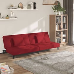 Vidaxl - Divano Letto a 2 Posti con 2 Cuscini Rosso Vino in Velluto 77471
