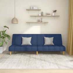 vidaXL Divano Letto a 2 Posti Blu in Tessuto