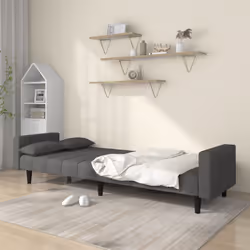 Divano Letto a 2 Posti con 2 Cuscini Grigio Scuro in Tessutocod mxl 87496 - Vista aggiuntiva 3