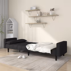 Divano Letto a 2 Posti con 2 Cuscini Nero in Tessutocod mxl 111507 - Vista aggiuntiva 3
