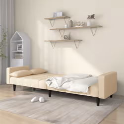Divano Letto a 2 Posti con 2 Cuscini Crema in Tessutocod mxl 87495 - Vista aggiuntiva 3