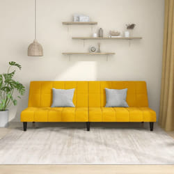 Vidaxl - Divano Letto a 2 Posti Giallo in Velluto 82883