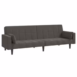 Divano Letto a 2 Posti con 2 Cuscini Grigio Scuro in Vellutocod mxl 87564 - Vista aggiuntiva 2