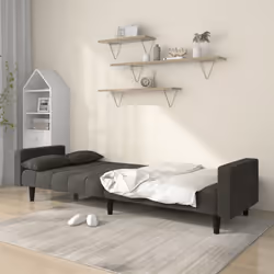 Divano Letto a 2 Posti con 2 Cuscini Grigio Scuro in Vellutocod mxl 87564 - Vista aggiuntiva 3