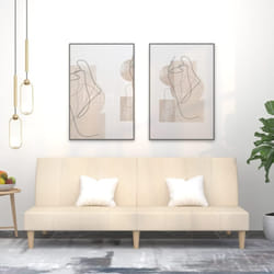 Vidaxl - Divano Letto a 2 Posti Crema in Tessuto 91587