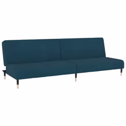 vidaXL Divano Letto a 2 Posti Blu in Velluto - Vista aggiuntiva 2