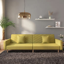 Divano Letto a 2 Posti con 2 Cuscini Verde in Tessutocod mxl 111429
