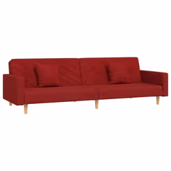 Divano Letto a 2 Posti con 2 Cuscini Rosso Vino in Tessutocod mxl 111476 - Vista aggiuntiva 2