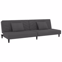 Divano Letto a 2 Posti con 2 Cuscini Grigio Scuro in Vellutocod mxl 111560 - Vista aggiuntiva 2