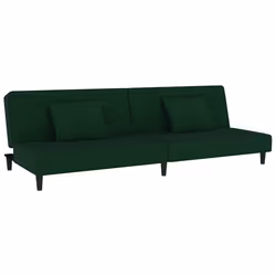 Divano Letto a 2 Posti con 2 Cuscini Verde Scuro in Vellutocod mxl 87563 - Vista aggiuntiva 2