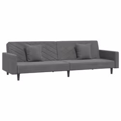 Divano Letto a 2 Posti con 2 Cuscini Grigio Scuro in Vellutocod mxl 87562 - Vista aggiuntiva 2