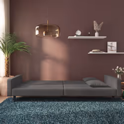 Divano Letto a 2 Posti con 2 Cuscini Grigio Scuro in Vellutocod mxl 87562 - Vista aggiuntiva 3