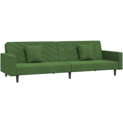 Vidaxl - Divano Letto a 2 Posti con 2 Cuscini Verde Scuro in Velluto