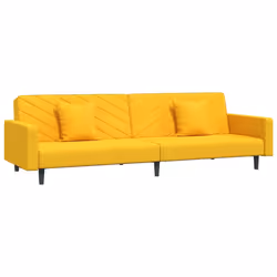 Divano Letto a 2 Posti con 2 Cuscini Giallo in Vellutocod mxl 111561 - Vista aggiuntiva 2