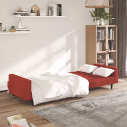 vidaXL Divano Letto a 2 Posti Rosso Vino in Velluto - Vista aggiuntiva 3