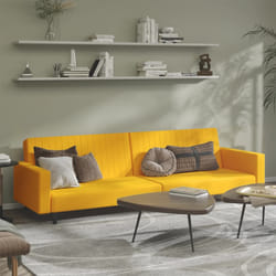 Divano Letto a 2 Posti Giallo in Vellutocod mxl 87903