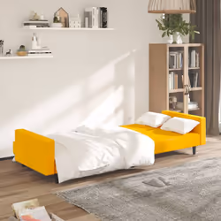 Divano Letto a 2 Posti Giallo in Vellutocod mxl 87903 - Vista aggiuntiva 3