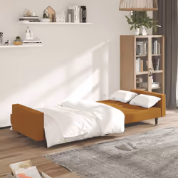 Divano Letto a 2 Posti Marrone in Vellutocod mxl 111927 - Vista aggiuntiva 3