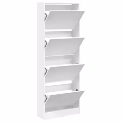Scarpiera Bianca 60x21x163,5 cm in Legno Multistratocod mxl 86809 - Vista aggiuntiva 2