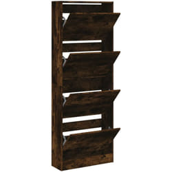 Scarpiera Rovere Fumo 60x21x163,5 cm in Legno Multistrato Vidaxl Marrone
