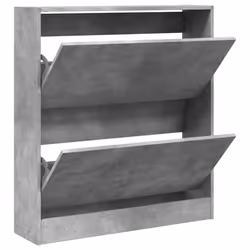 Scarpiera Grigio Cemento 80x21x87,5 cm in Legno Multistratocod mxl 86812 - Vista aggiuntiva 2