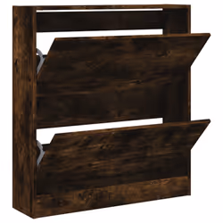 Scarpiera Rovere Fumo 80x21x87,5 cm in Legno Multistratocod mxl 110795 - Vista aggiuntiva 2