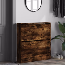 Scarpiera Rovere Fumo 80x21x87,5 cm in Legno Multistratocod mxl 110795 - Vista aggiuntiva 3