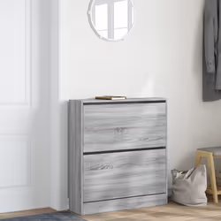 Scarpiera Grigio Sonoma 80x21x87,5 cm in Legno Multistratocod mxl 86838 - Vista aggiuntiva 3